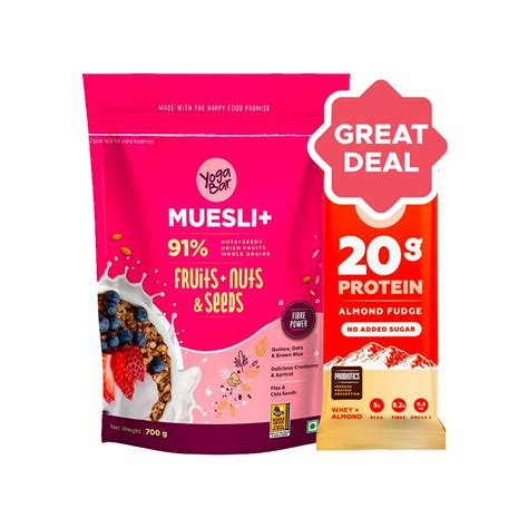 Yoga Bar Bar 20g Protein Almond Fudge Protein Bar No Added Sugar