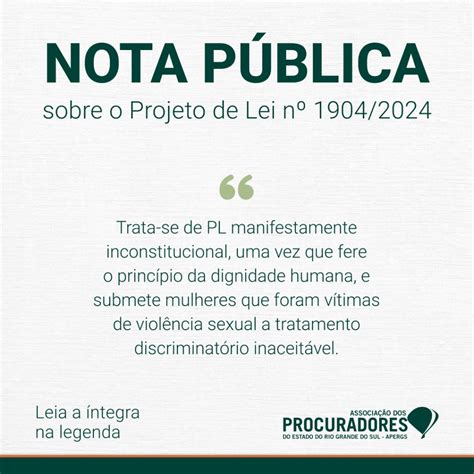 Apergs Divulga Nota P Blica Sobre O Projeto De Lei