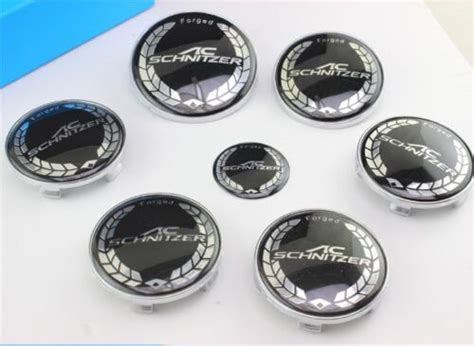 7x Ac Schnitzer Hood Trunk Steering Wheel Center Caps Hub Cap Emblem Badge Ebay