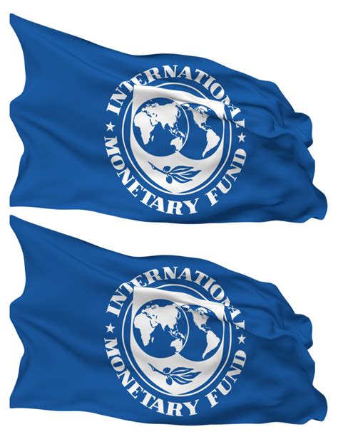 Internacional Monetario Fondo Imf Bandera Olas Aislado En Llanura Y