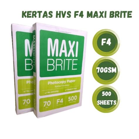 Jual Kertas Hvs F4 70gsm Maxi Brite 1 Rim Kertas Fotocopy Folio 70