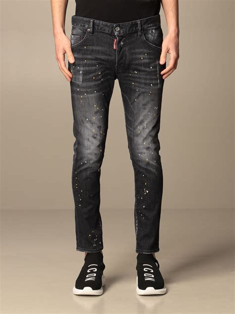 Dsquared2 Icon Ibrahimovic X Jeans With Paint Stains Denim