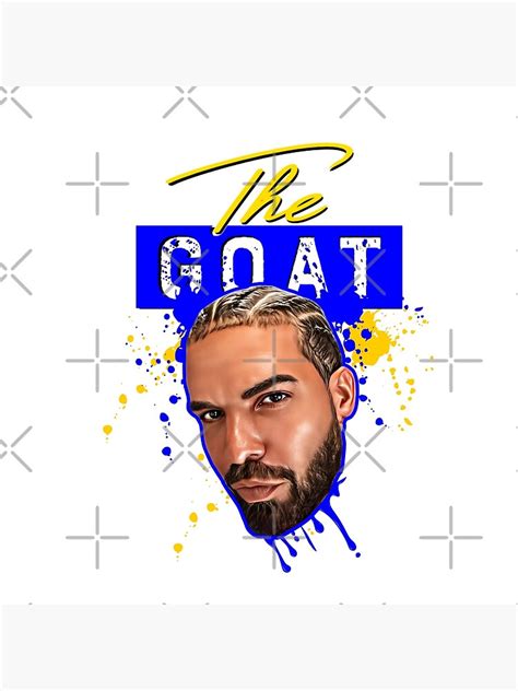 Drake The Ovo Rap Goat Hip Hop Illustration Portrait Blue X Gold