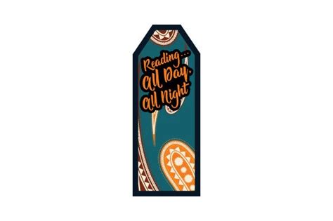 Reading All Day All Night Paisley Bookmark Template Svg Cut File