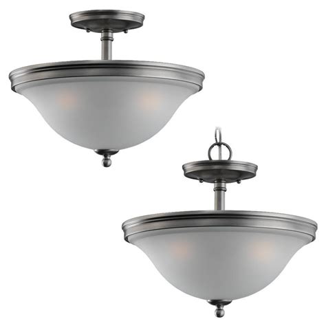 Sea Gull Lighting 3 Light Antique Brushed Nickel Ceiling Fixture The Home Depot Canada