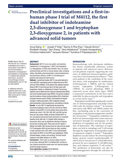 Pdf Preclinical Investigations And A First In Human Phase I Trial Of