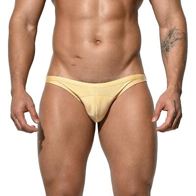 Men S Super Low Waist Narrow Gay Sexy Sunbath Swimwear Solid Swimming
