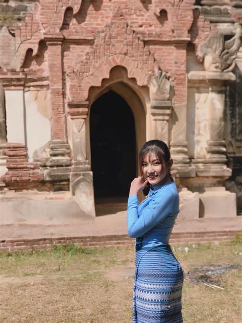 May Myint Mo Myanmar Outfit Fashion In Bagan Asian Model Girl Beautiful Thai Women Sexy