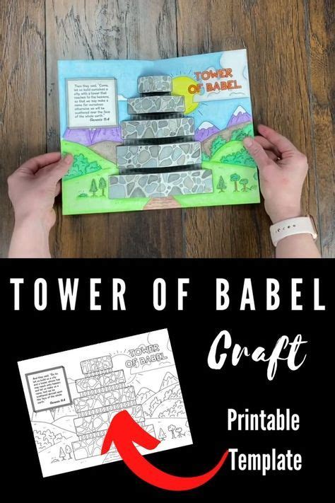 Tower Of Babel Bible Craft Easy Supplies Paper Scissors Crayons