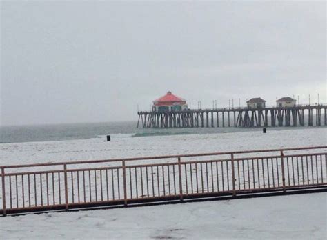 Huntington Beach Snow Day 3 2 2015 Huntington Beach Beach Huntington