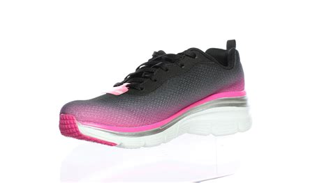 Skechers Womens Build Up Black/Hot Pink Walking Shoes Size 8 (739264 ...