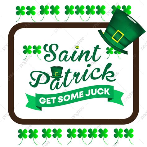 St Patricks Day Vector Png Images Clover Green Leaves Border St