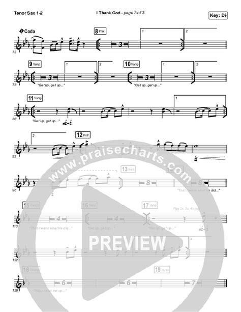 I Thank God Tenor Sax Sheet Music Pdf Maverick City Music Dante Bowe