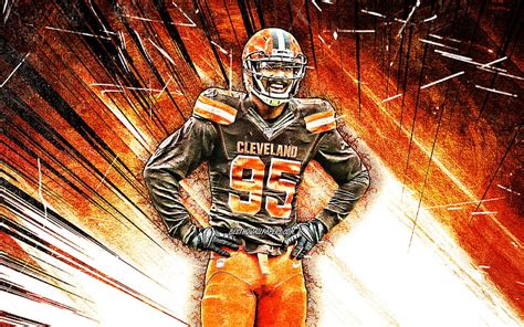 Myles Garrett Grunge Art Nfl Cleveland Browns American Football