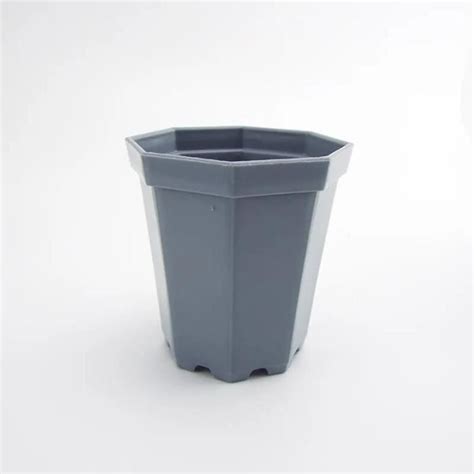 Gris Clair Pot De Fleur Octogonal En Plastique Pots D Coratifs