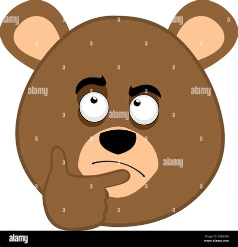 Vector Emoticon Illustration Of The Face Of A Cartoon Brown Bear With A