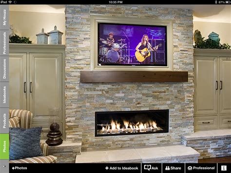 Framed Tv Rustic Mantel Over Linear Fireplace Tv Above Fireplace Basement Fireplace Linear