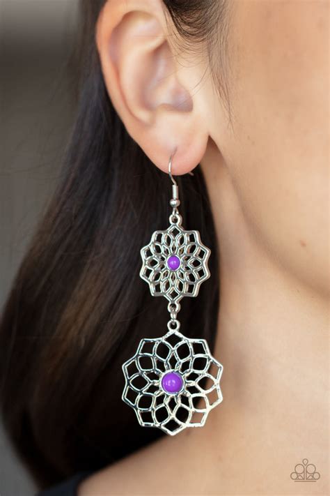 Posh Posy Purple Earrings Paparazzi Accessories