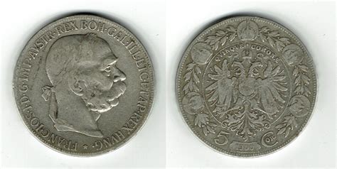 Österreich 5 Kronen austria 5 corona crowns 1900 franz josef I