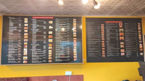 Menu at Himalaya restaurant, Warsaw