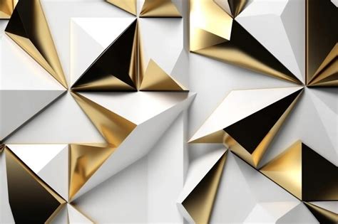 Premium Ai Image An Abstract Rendering Of Golden And White Triangles