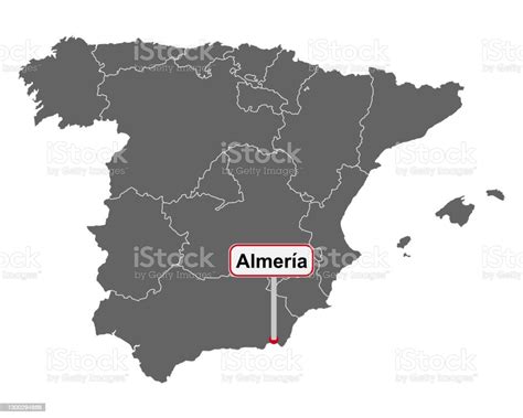 Ortsname Almeria Auf Der Karte Von Spanien Stock Vektor Art Und Mehr