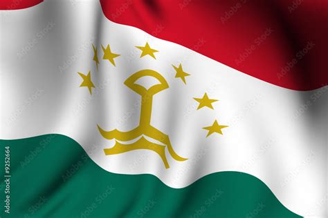 Rendered Tajik Flag Stock Illustration | Adobe Stock