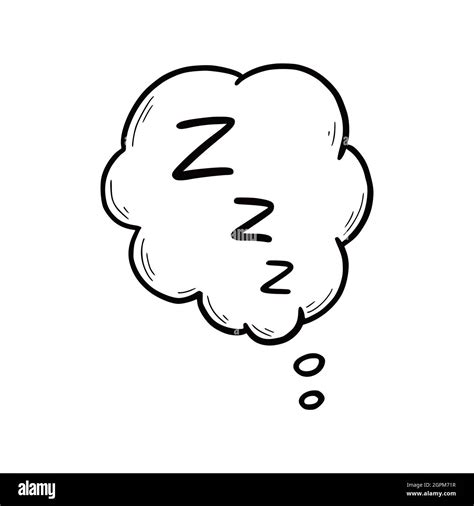 Zzz Doodle Comic Speech Bubble Hand Drawn Sketch Dtyle Zzz Text With