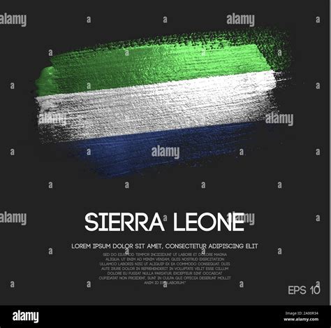 Sierra Leone Flag Made Of Glitter Sparkle Brush Paint Vector Stock