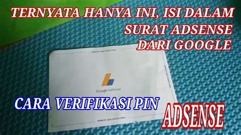 Langkah Langkah Verifikasi Pin Adsense Dan Membongkar Rahasia Isi Surat