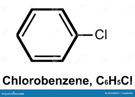 Chemistry Illustration Of Chlorobenzene Structure C6H5Cl Stock