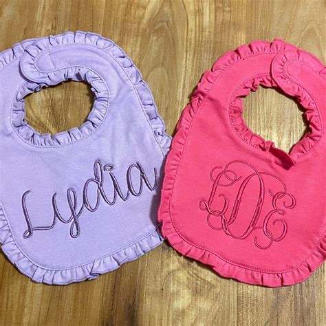 Set Of 2 3 4 Bibs Monogram Bibs Monogram Baby Bibs Name Etsy