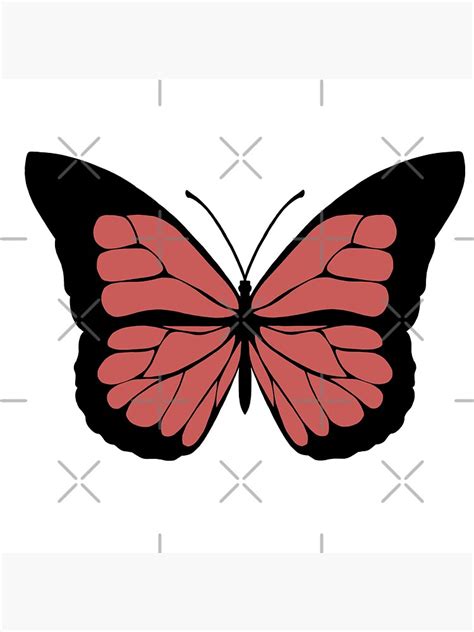 Pegatina Diseño de ilustración de mariposa roja de alainakozyart