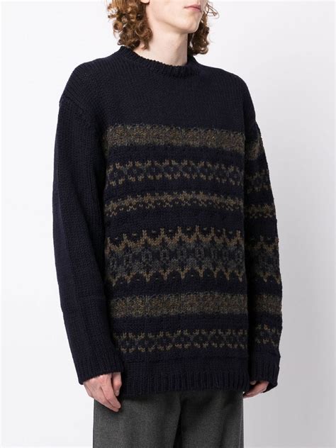 Yohji Yamamoto Fair Isle Intarsia Knit Jumper Farfetch