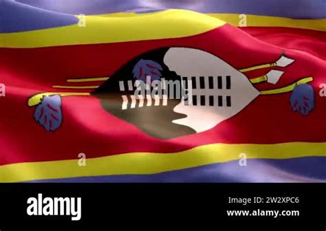 Flag Of Swaziland Waving In The Wind 4k High Resolution Full Hd