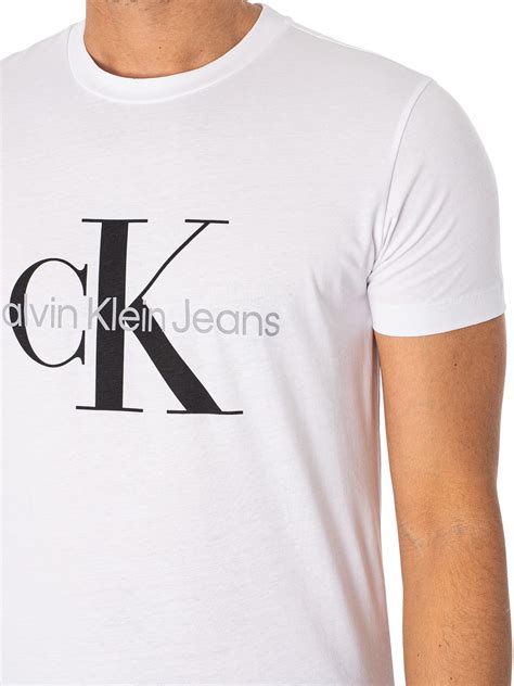 Calvin Klein Jeans Core Monologo Slim T Shirt Bright White Standout