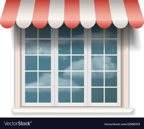 Big window with sunshade marquise Royalty Free Vector Image