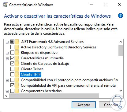 Activar o desactivar Características de Windows 10 CMD PowerShell y