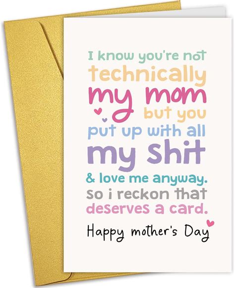 Nchigedy Funny Stepmom Mothers Day Card Mothers Day