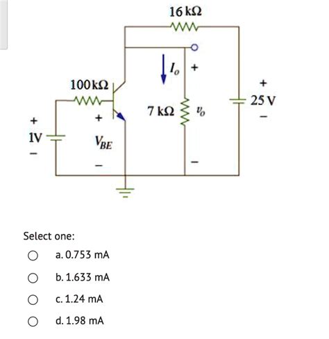 Solved The Current I0 In The Transistor Circuit In The Figure Below Assuming That The