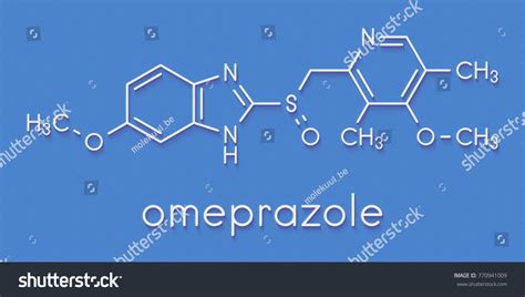 Omeprazole Dyspepsia Peptic Ulcer Disease Drug Stock Illustration