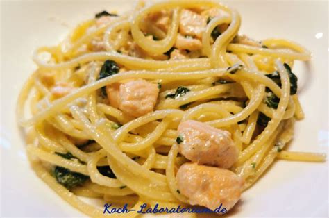 Spaghetti Mit Lachs Und Spinat Kochlaboratorium