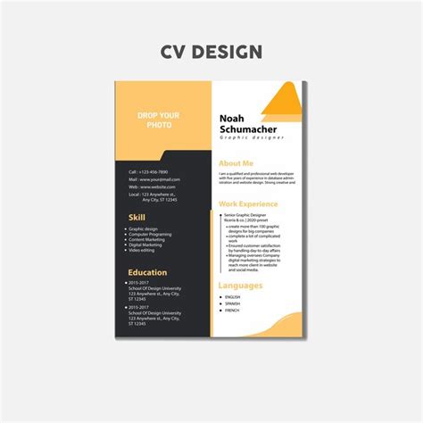 Diseño De Plantilla De Cv De Currículum Moderno Creativo Vector Premium