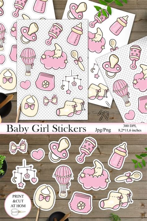 Baby Shower Printable Stickers Design Png