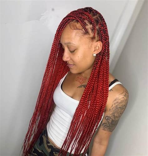 Red Knotless Braids Braids Hairstyles