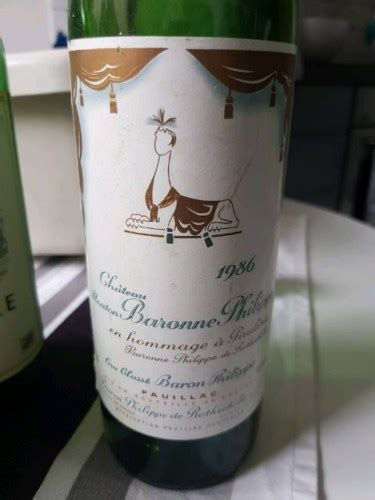 1986 Château Mouton Rothschild En Hommage À Pauline Pauillac Vivino US