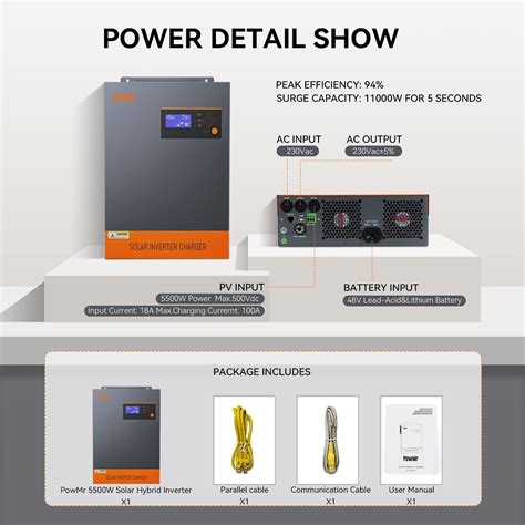 Powmr 5500w Split Phase Off Grid Solar Hybrid Inverter Charger 48v Mppt 100a Ebay