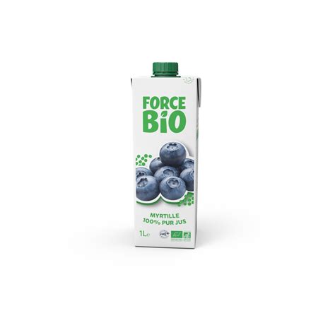 Jus de myrtille bio FORCE BIO la brique de1L à Prix Carrefour