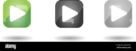 Play Button Symbols Collection Video Streaming Broadcasting Icons Set