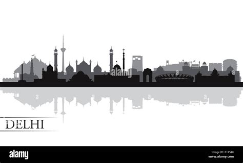 Delhi city skyline silhouette background Stock Photo - Alamy